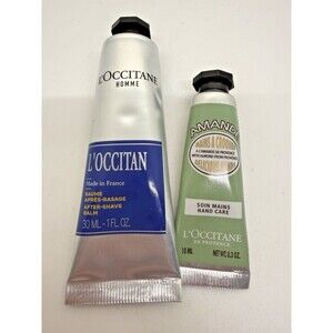 L'Occitane Homme After Shave Balm 2.5oz Amande Hand Cream 0.3oz Set of 2 New